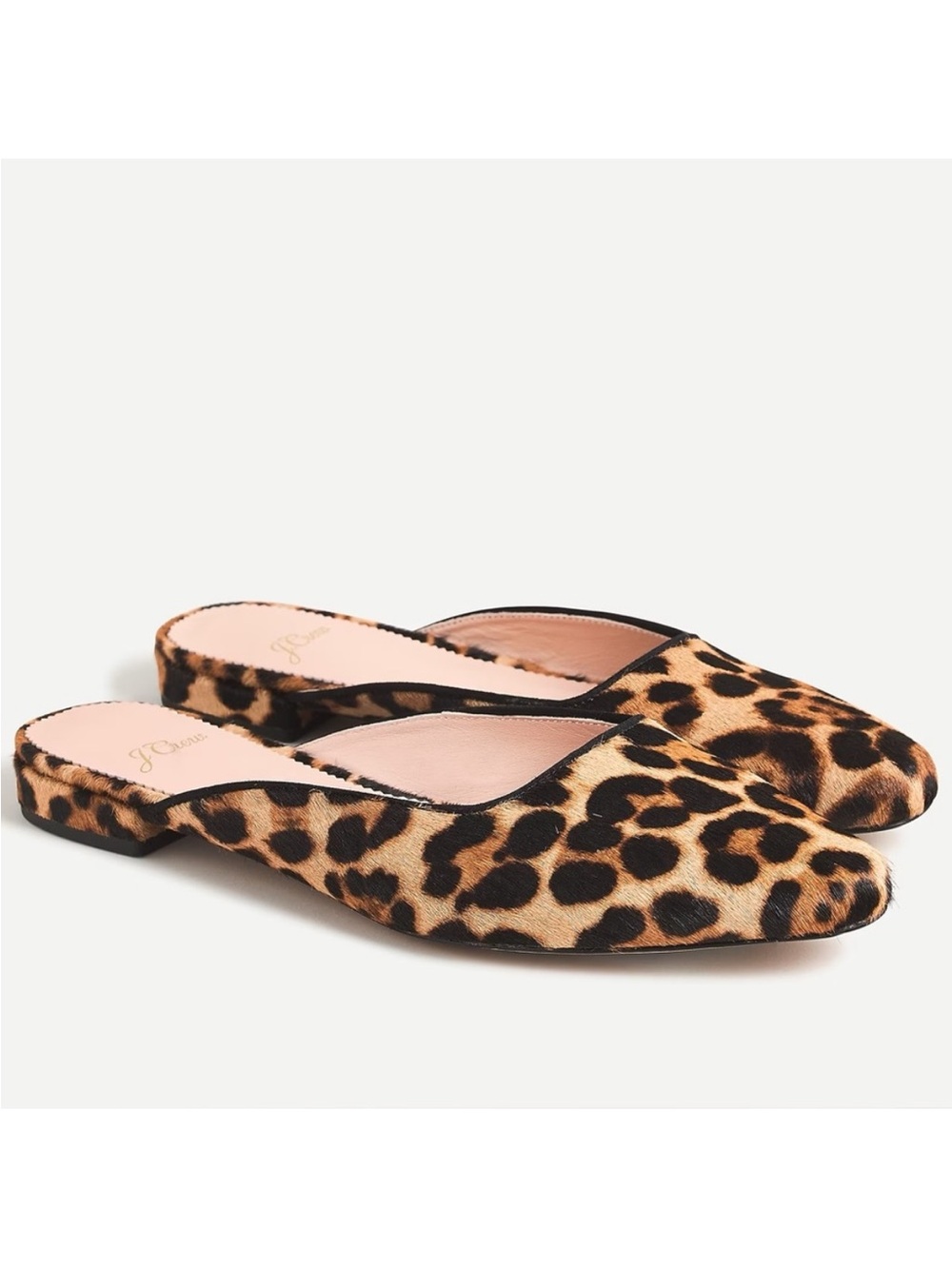 J Crew Carolyn mule flats in Leopard calf hair Size 7